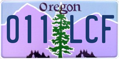 OR license plate 011LCF