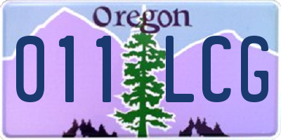 OR license plate 011LCG