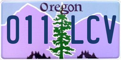 OR license plate 011LCV