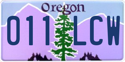 OR license plate 011LCW