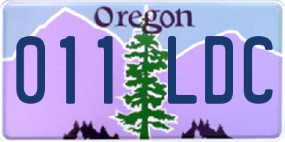 OR license plate 011LDC