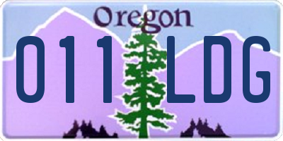 OR license plate 011LDG