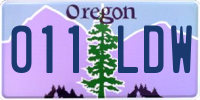 OR license plate 011LDW