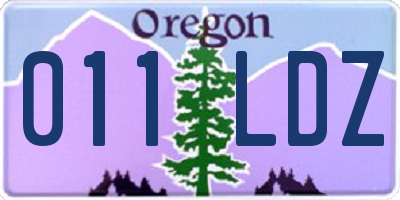 OR license plate 011LDZ