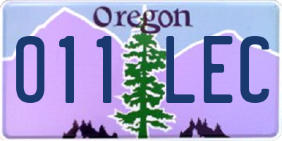 OR license plate 011LEC