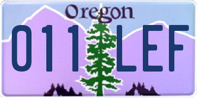 OR license plate 011LEF