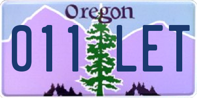 OR license plate 011LET