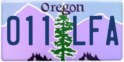OR license plate 011LFA