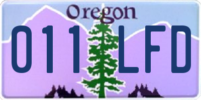 OR license plate 011LFD
