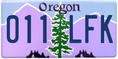 OR license plate 011LFK