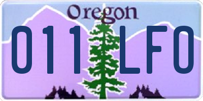 OR license plate 011LFO