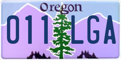 OR license plate 011LGA