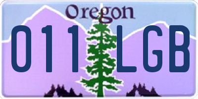 OR license plate 011LGB