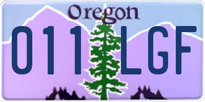 OR license plate 011LGF