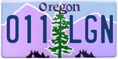 OR license plate 011LGN