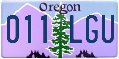 OR license plate 011LGU