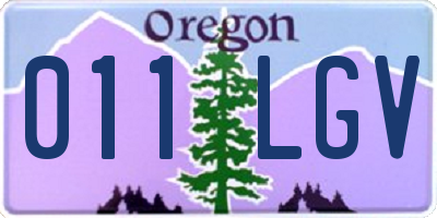 OR license plate 011LGV