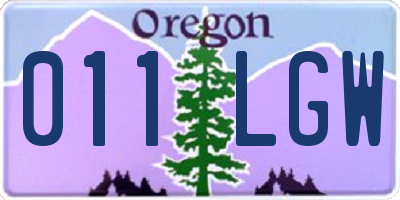 OR license plate 011LGW