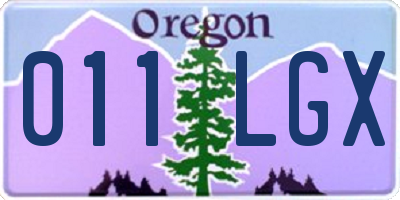 OR license plate 011LGX