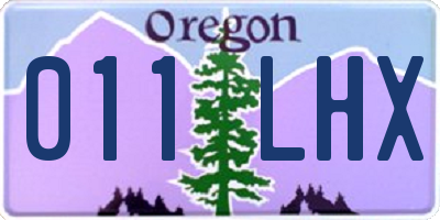 OR license plate 011LHX