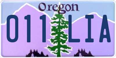 OR license plate 011LIA