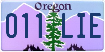 OR license plate 011LIE