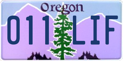 OR license plate 011LIF