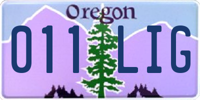 OR license plate 011LIG