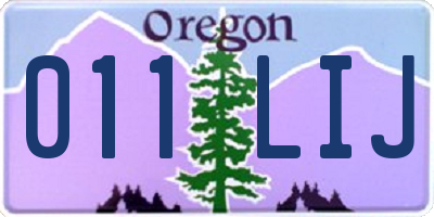 OR license plate 011LIJ