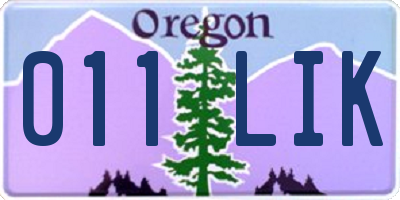 OR license plate 011LIK
