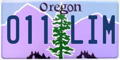 OR license plate 011LIM