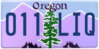 OR license plate 011LIQ