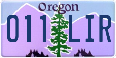 OR license plate 011LIR