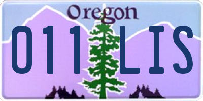 OR license plate 011LIS