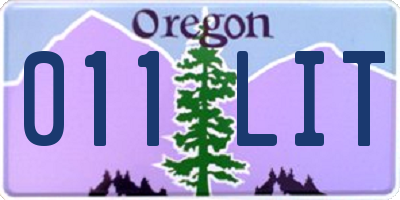 OR license plate 011LIT