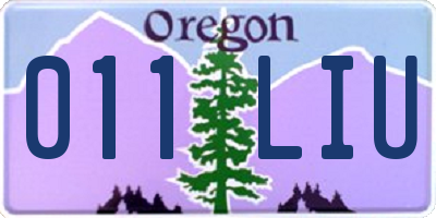 OR license plate 011LIU