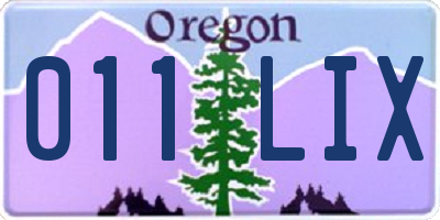 OR license plate 011LIX