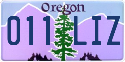 OR license plate 011LIZ