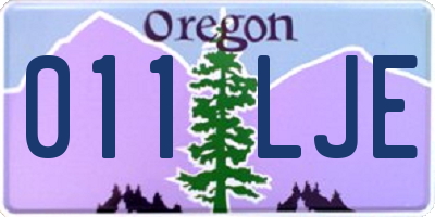 OR license plate 011LJE