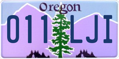OR license plate 011LJI