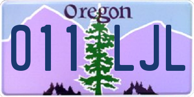 OR license plate 011LJL