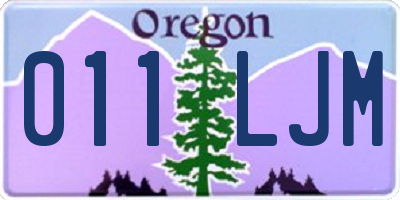 OR license plate 011LJM
