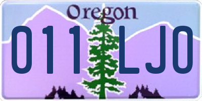 OR license plate 011LJO