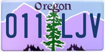 OR license plate 011LJV