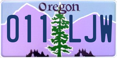 OR license plate 011LJW