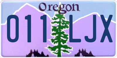 OR license plate 011LJX
