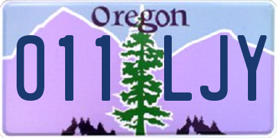 OR license plate 011LJY