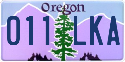 OR license plate 011LKA