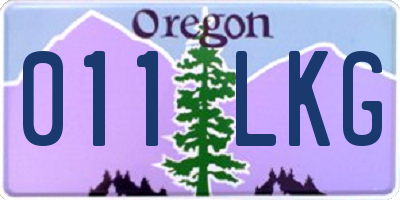 OR license plate 011LKG
