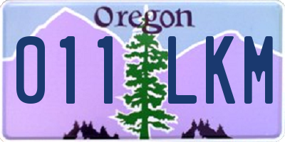 OR license plate 011LKM